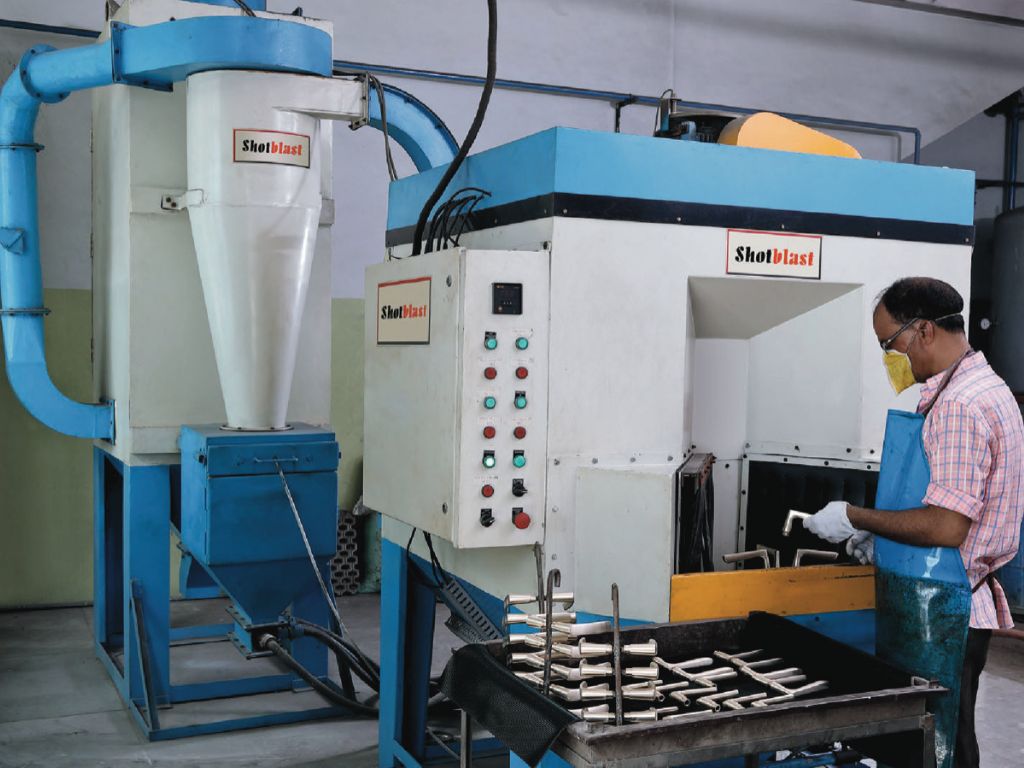 Glass bead blasting