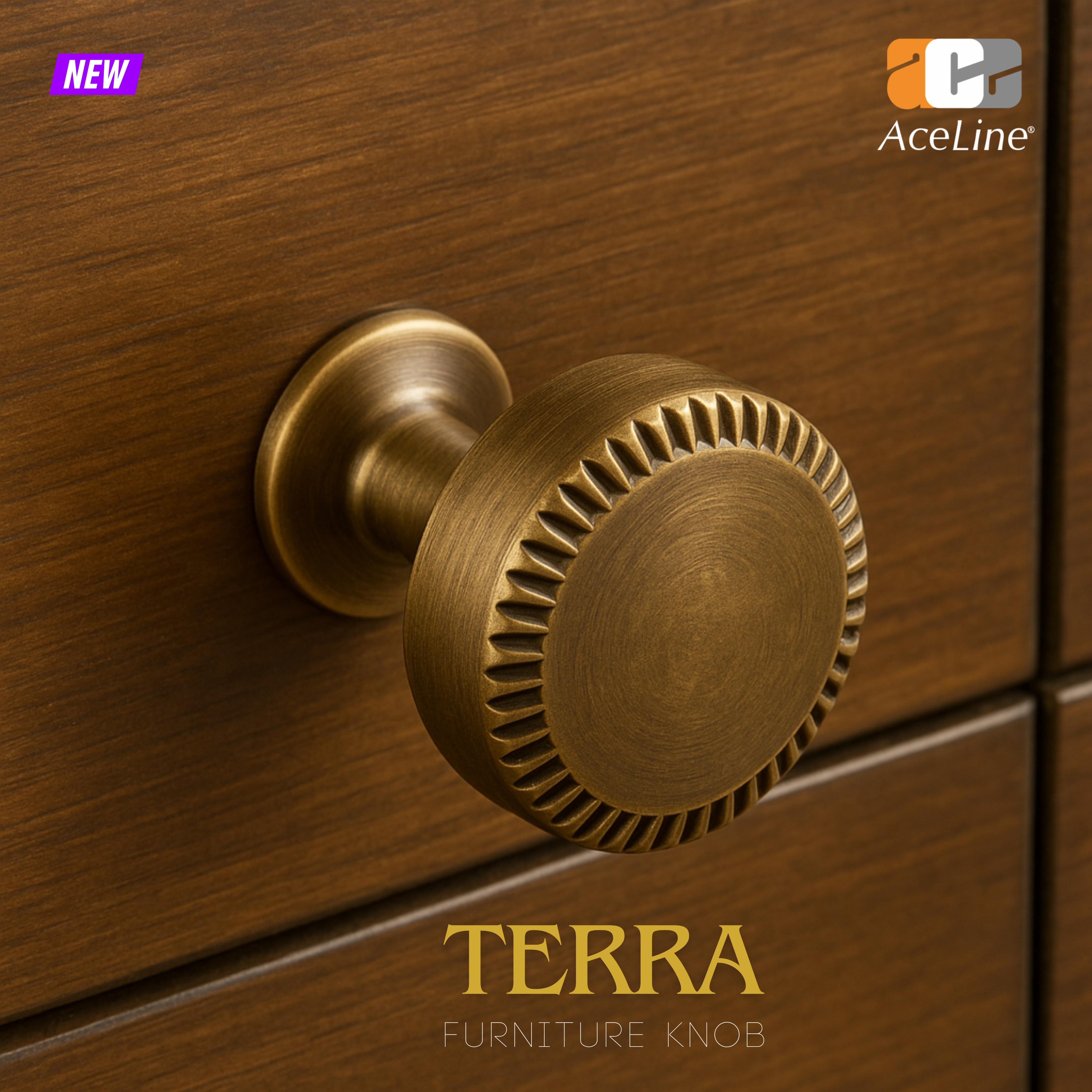 AceLine Terra Brass Furniture Knob